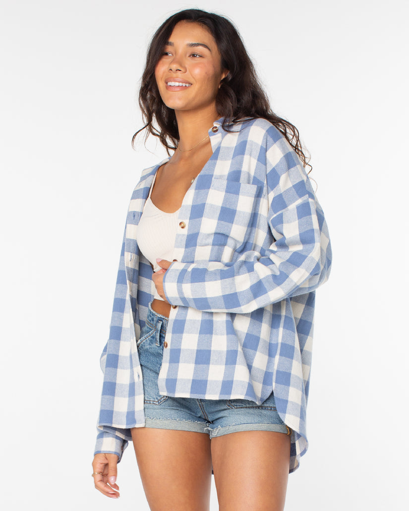 Women Roxy® Lets Get Away Shirts Blue | BGTX-31452