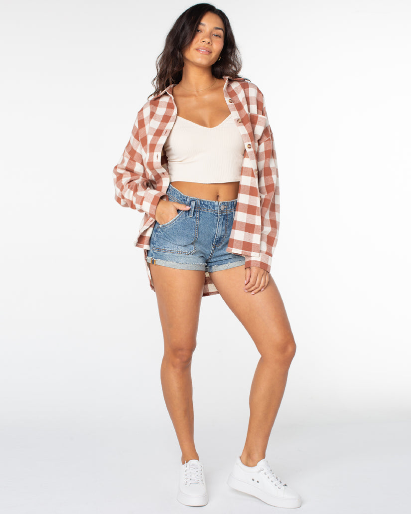 Women Roxy® Lets Get Away Shirts Orange | WPQB-59734