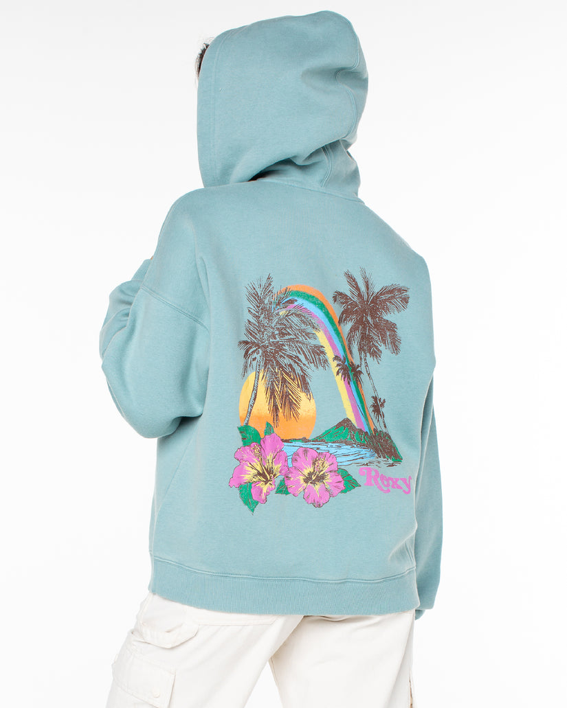 Women Roxy® Lineup Oversized Zip Hoodie Blue | RGBD-58793