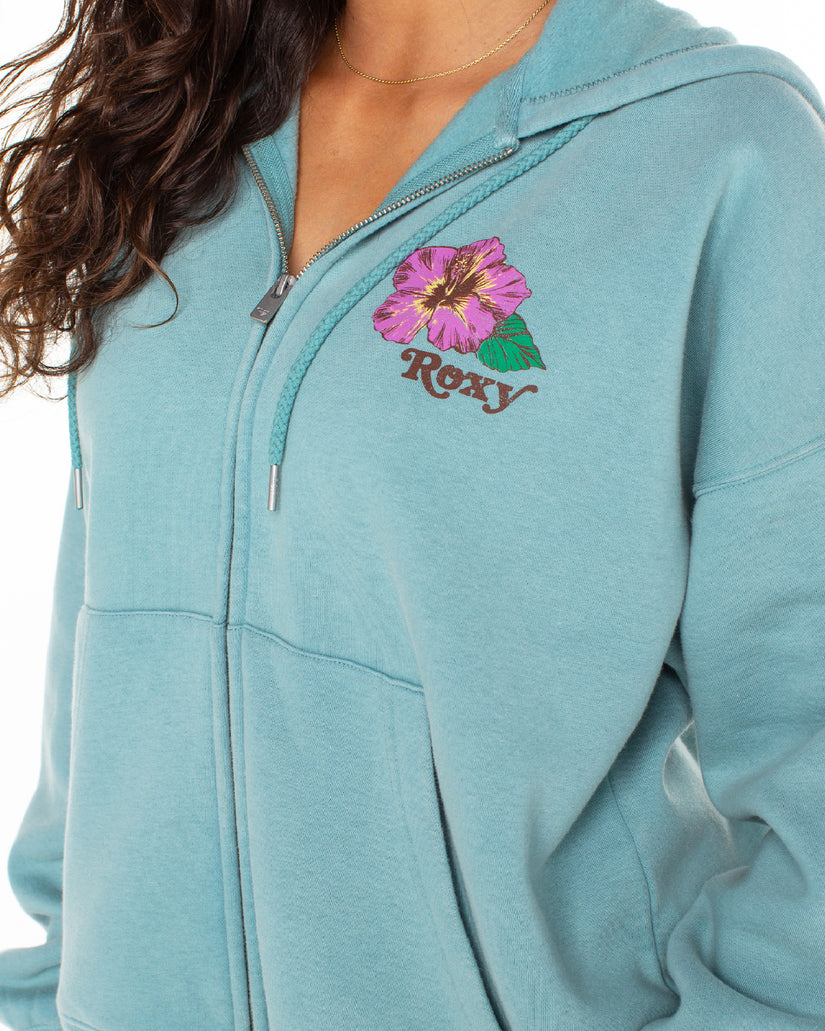 Women Roxy® Lineup Oversized Zip Hoodie Blue | RGBD-58793