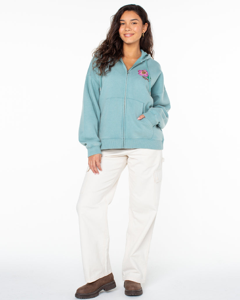 Women Roxy® Lineup Oversized Zip Hoodie Blue | RGBD-58793