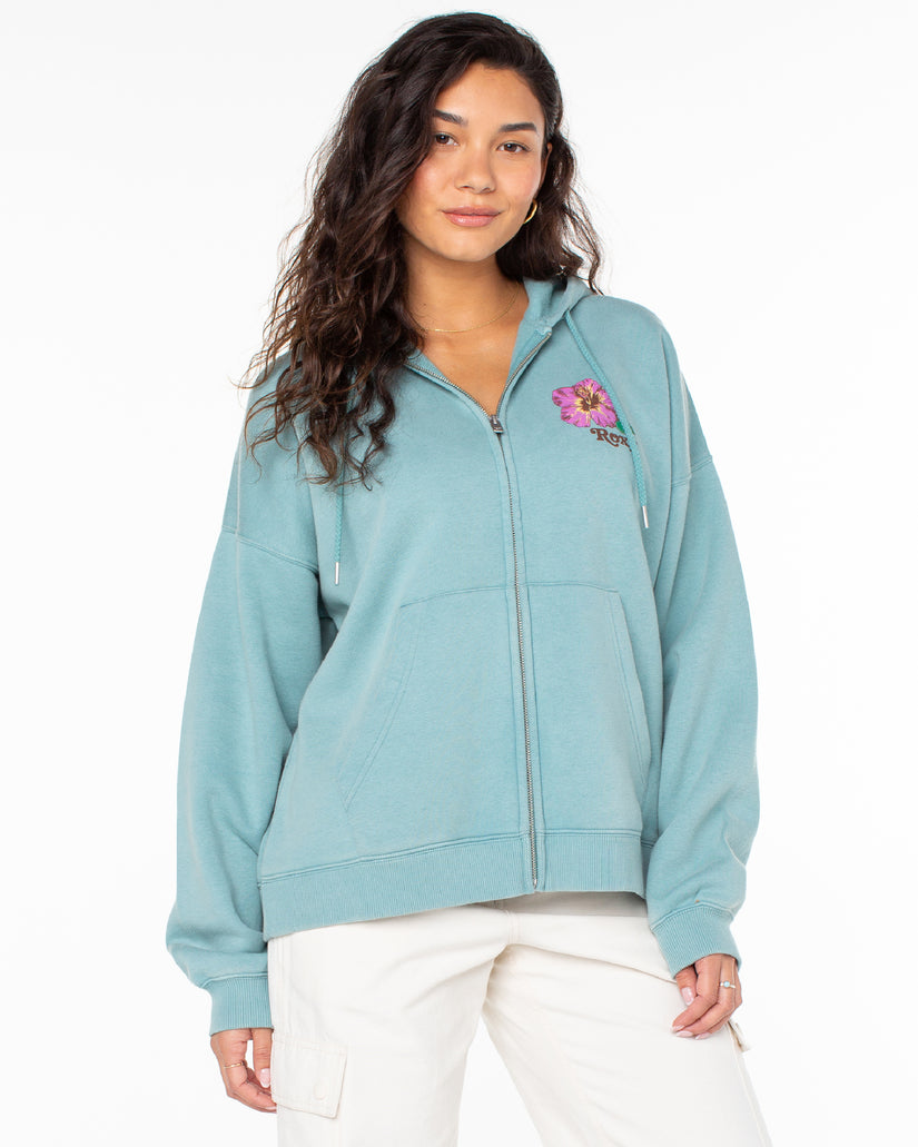 Women Roxy® Lineup Oversized Zip Hoodie Blue | RGBD-58793