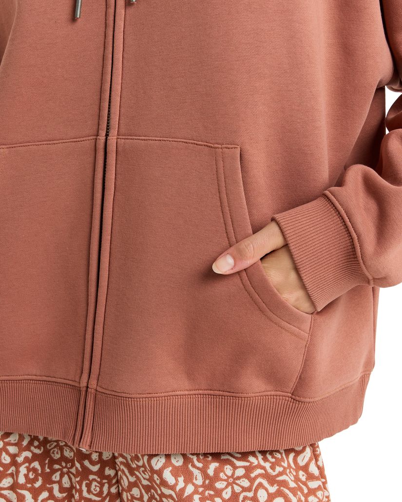Women Roxy® Lineup Oversized Zip Hoodie Brown | POSN-73624