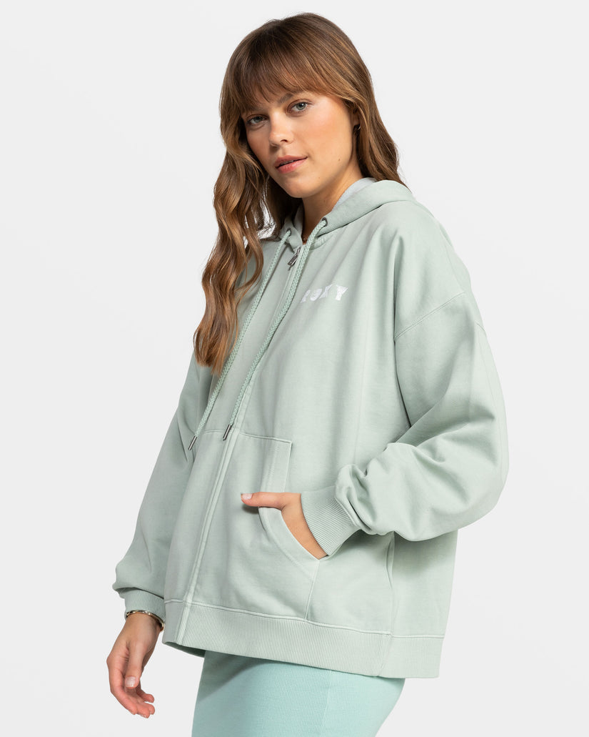 Women Roxy® Lineup Oversized Zip Hoodie Blue | QVNT-07563