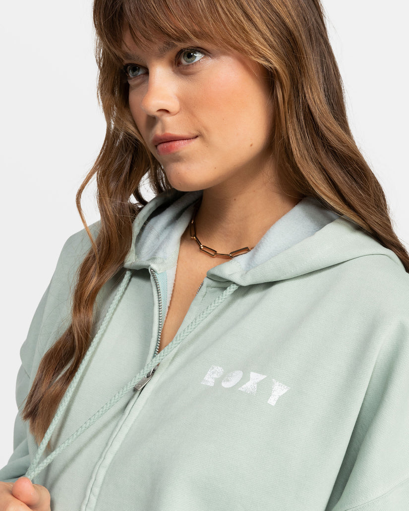 Women Roxy® Lineup Oversized Zip Hoodie Blue | QVNT-07563