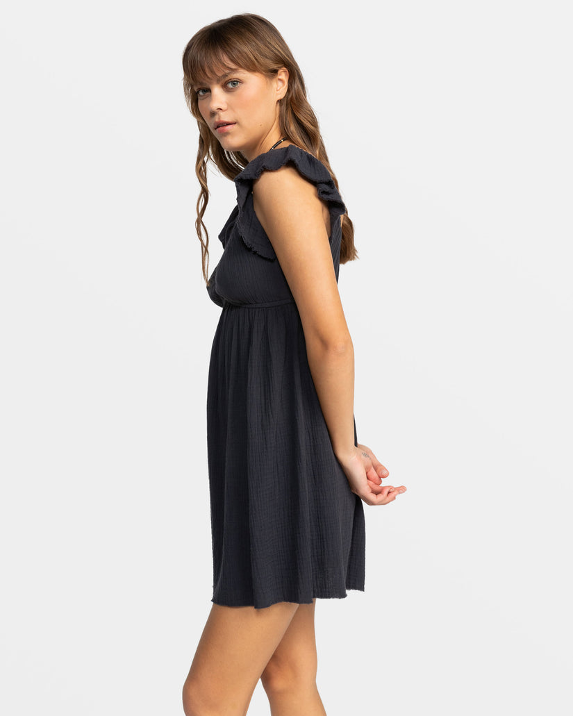 Women Roxy® Luna Flutter Sleeves Mini Dress Black | QFSM-61802