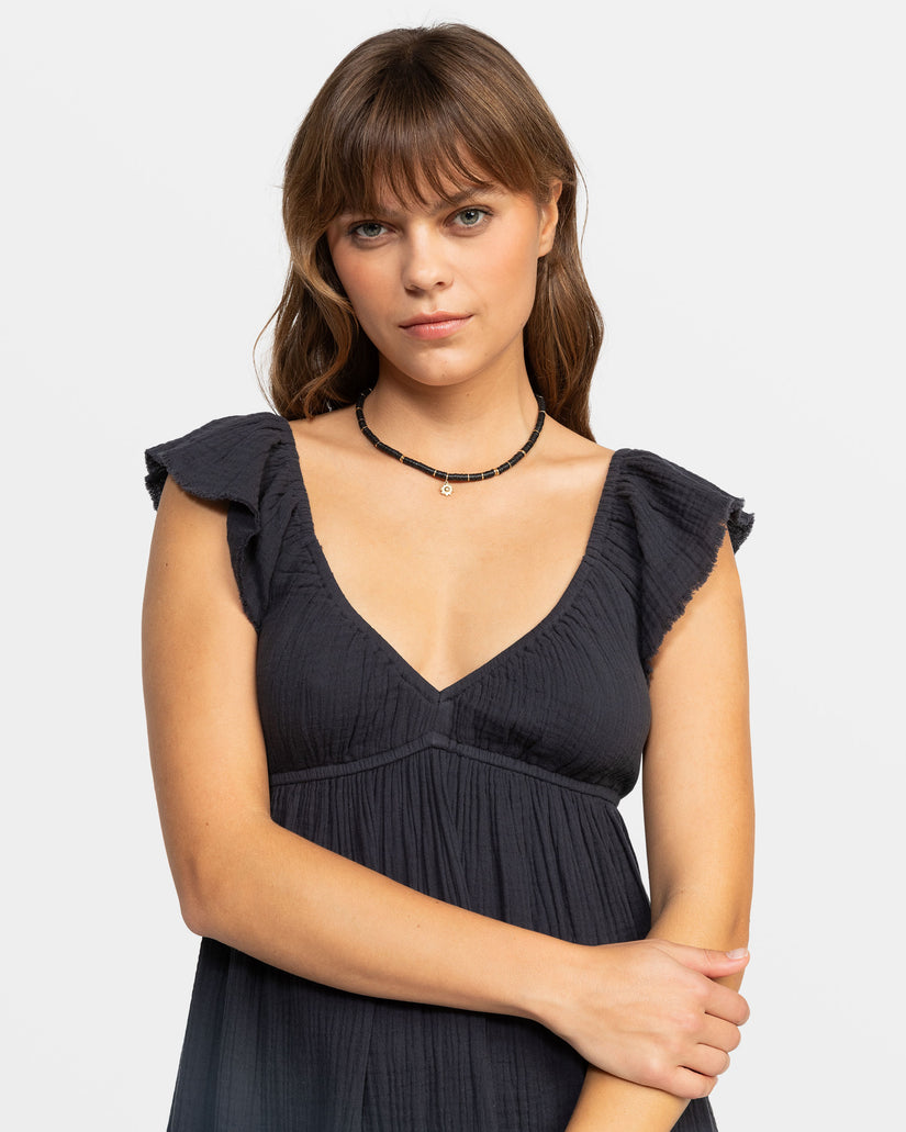 Women Roxy® Luna Flutter Sleeves Mini Dress Black | QFSM-61802