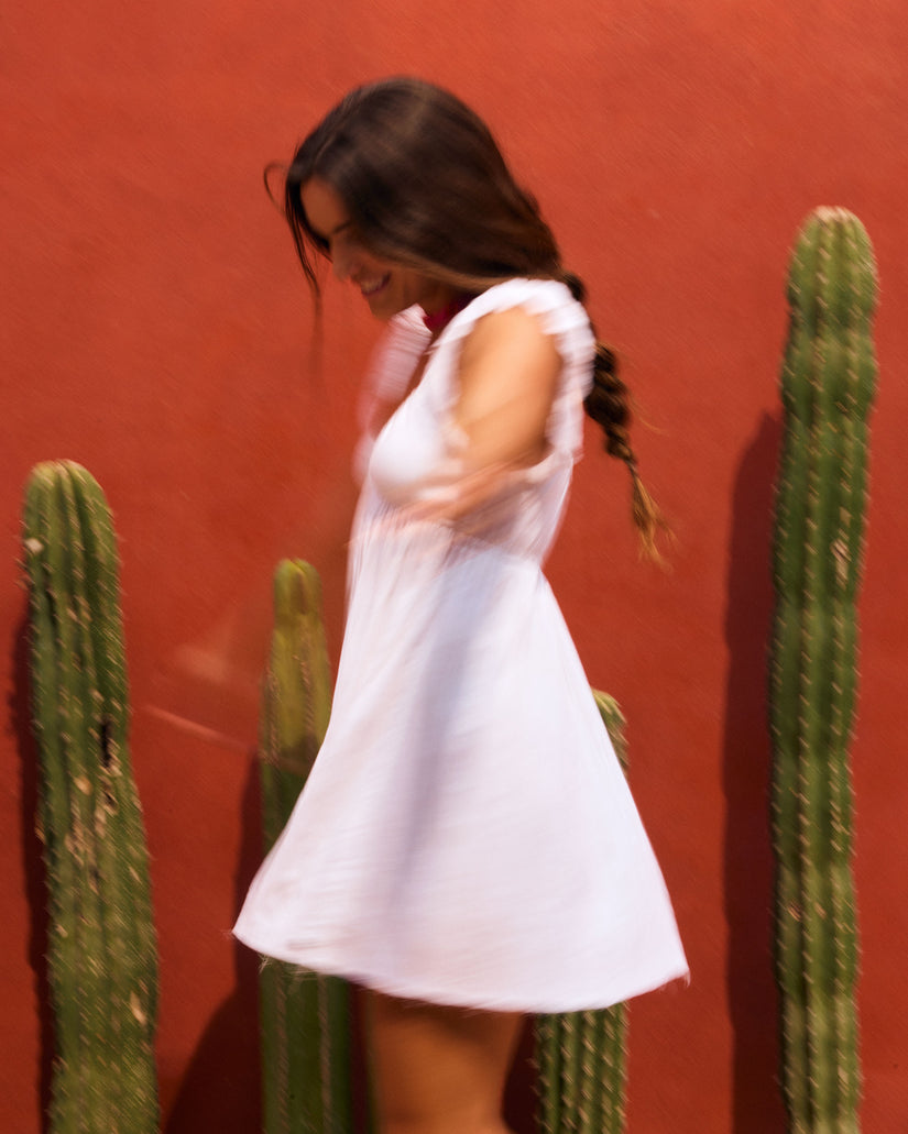 Women Roxy® Luna Flutter Sleeves Mini Dress Pink | IQLB-13625