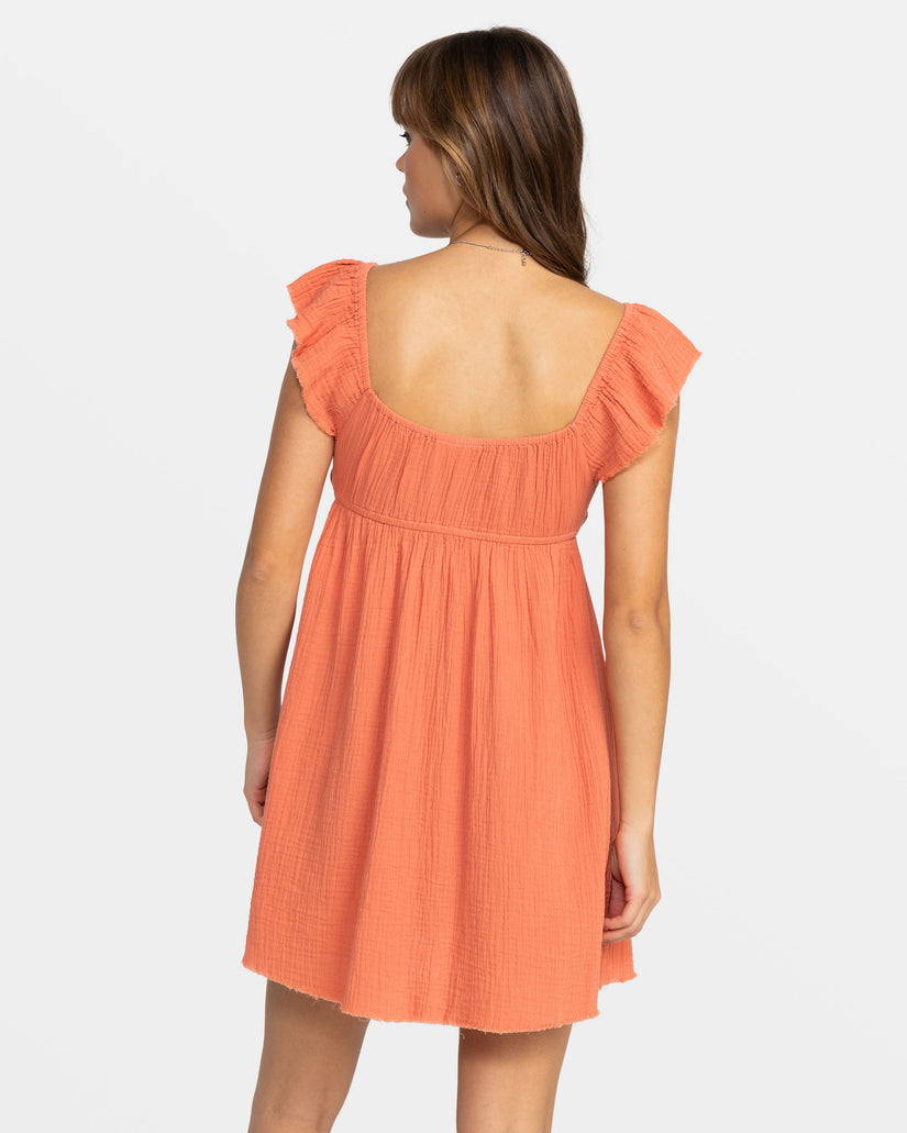 Women Roxy® Luna Flutter Sleeves Mini Dress Orange | ORNX-48395