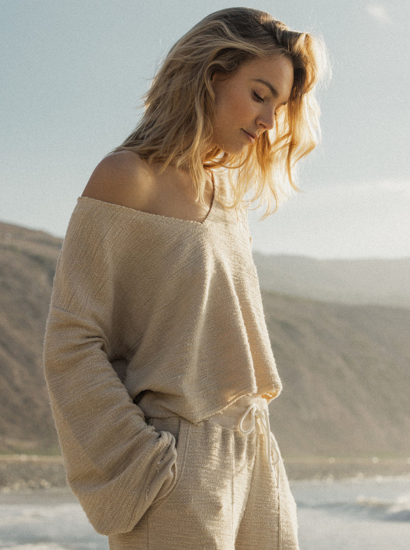 Women Roxy® Made For You V-Neck Sweatshirt White | RLNZ-47869