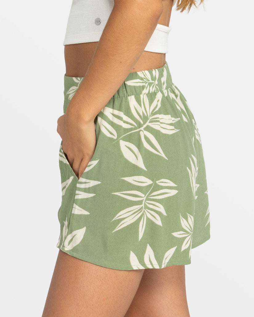 Women Roxy® Midnight Avenue Elastic Waist Shorts Green | EUBC-37126
