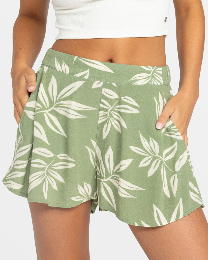 Women Roxy® Midnight Avenue Elastic Waist Shorts Green | EUBC-37126