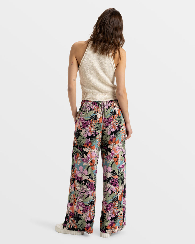 Women Roxy® Midnight Avenue Wide Leg Pants Flower | VCWI-36120