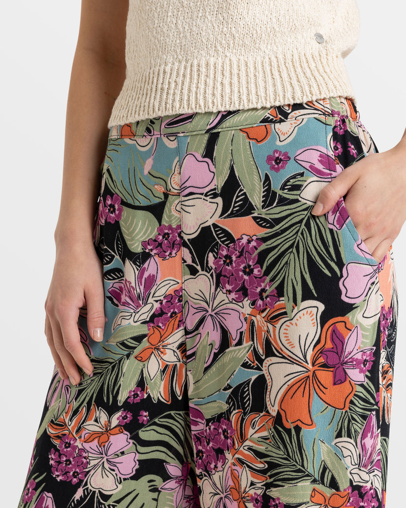 Women Roxy® Midnight Avenue Wide Leg Pants Flower | VCWI-36120