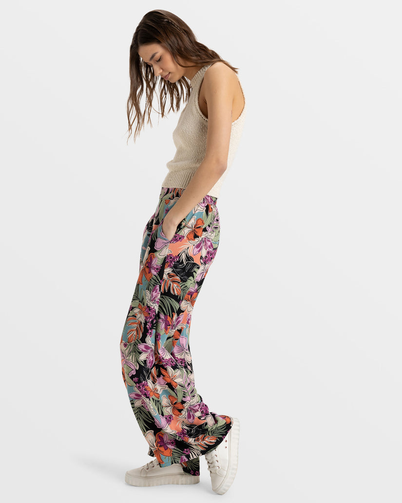 Women Roxy® Midnight Avenue Wide Leg Pants Flower | VCWI-36120