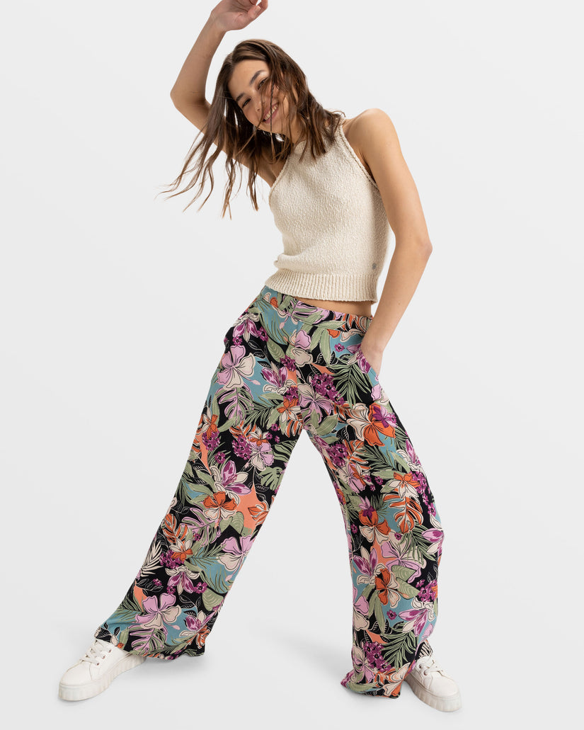 Women Roxy® Midnight Avenue Wide Leg Pants Flower | VCWI-36120