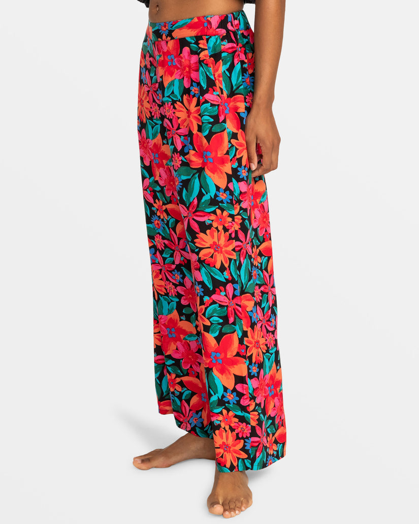 Women Roxy® Midnight Avenue Wide Leg Printed Pants Flower | COHS-10897
