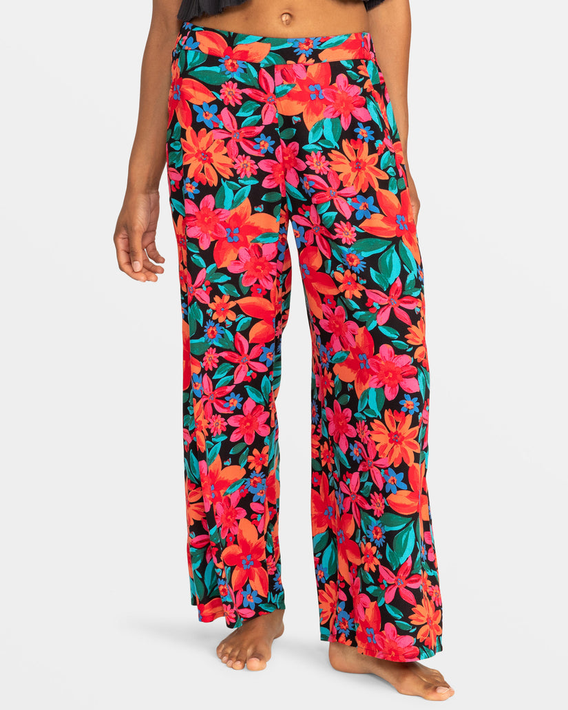 Women Roxy® Midnight Avenue Wide Leg Printed Pants Flower | COHS-10897