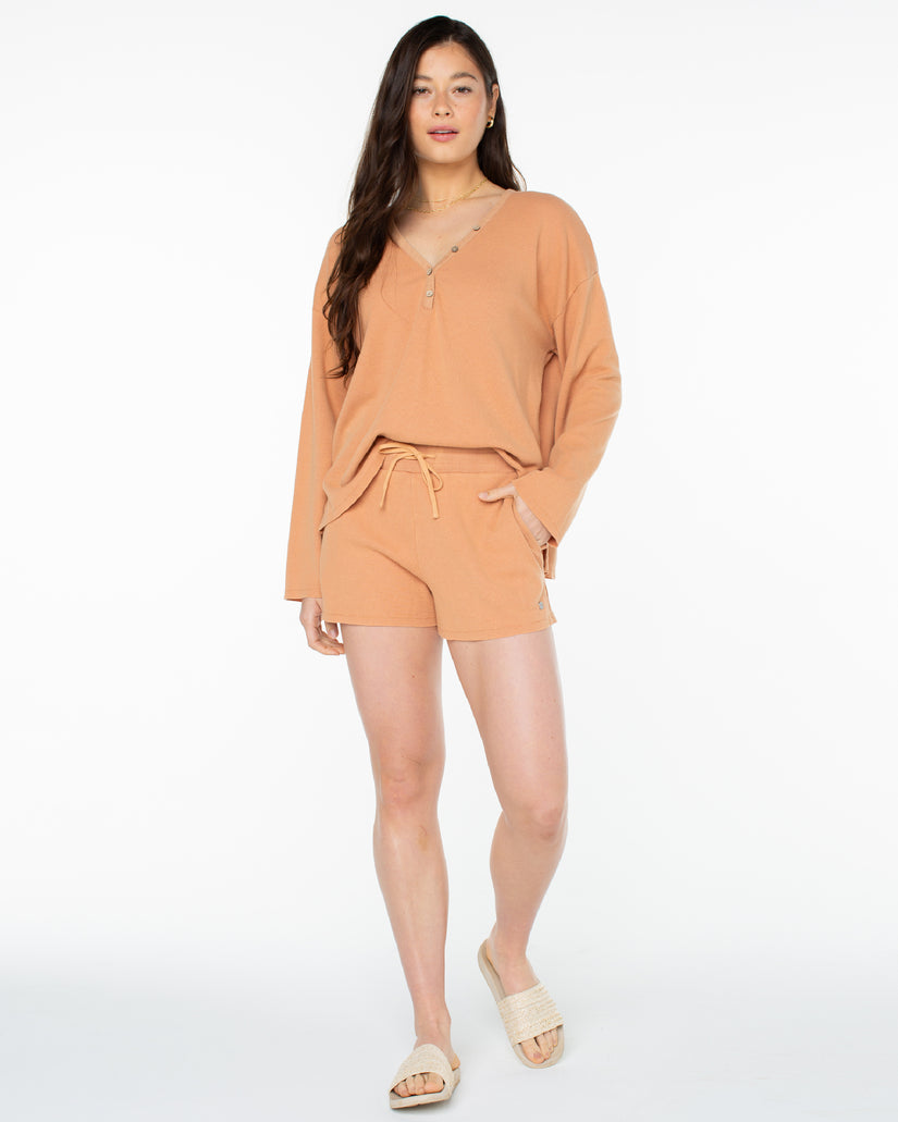 Women Roxy® Midnight Moon Fleece Shorts Brown | SXLB-37095