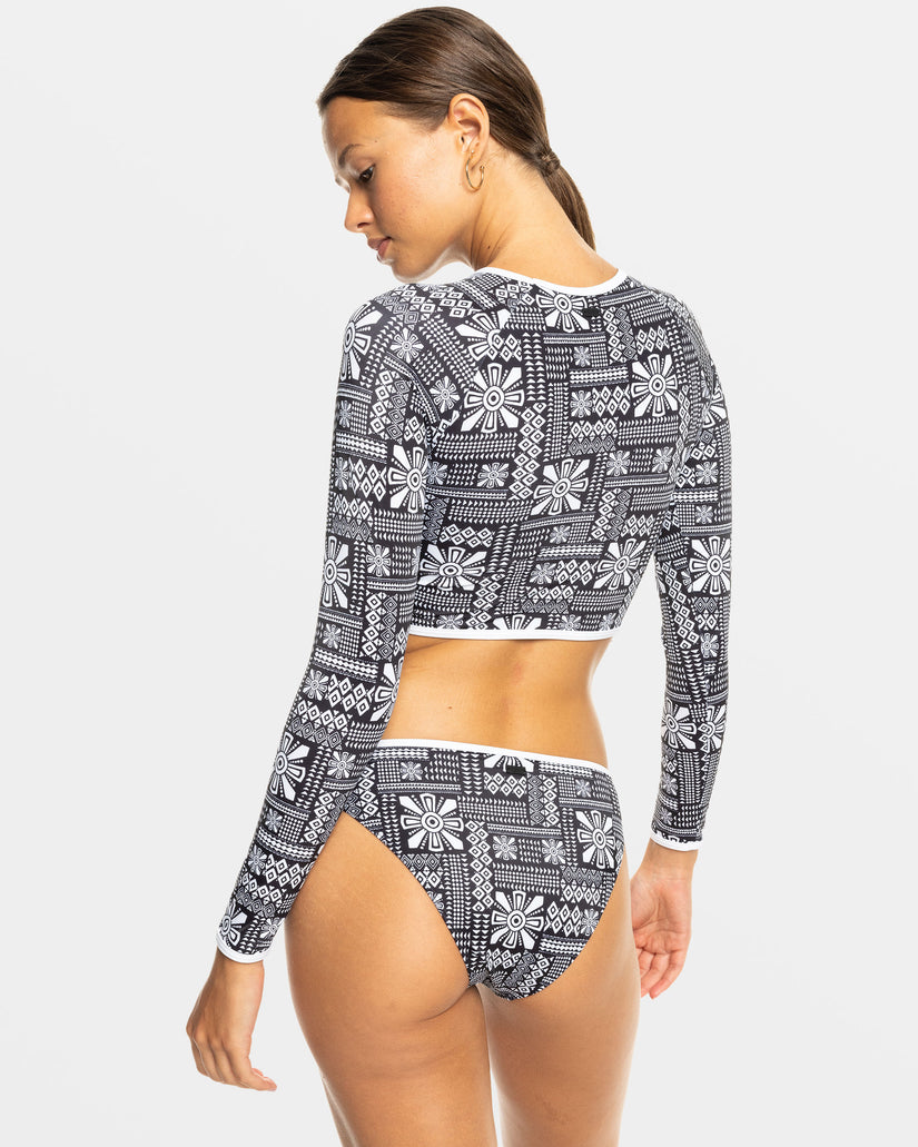 Women Roxy® Mineral Long Sleeve Crop Swimsuits Dark Grey | RELK-79861