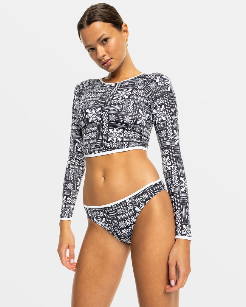 Women Roxy® Mineral Long Sleeve Crop Swimsuits Dark Grey | RELK-79861