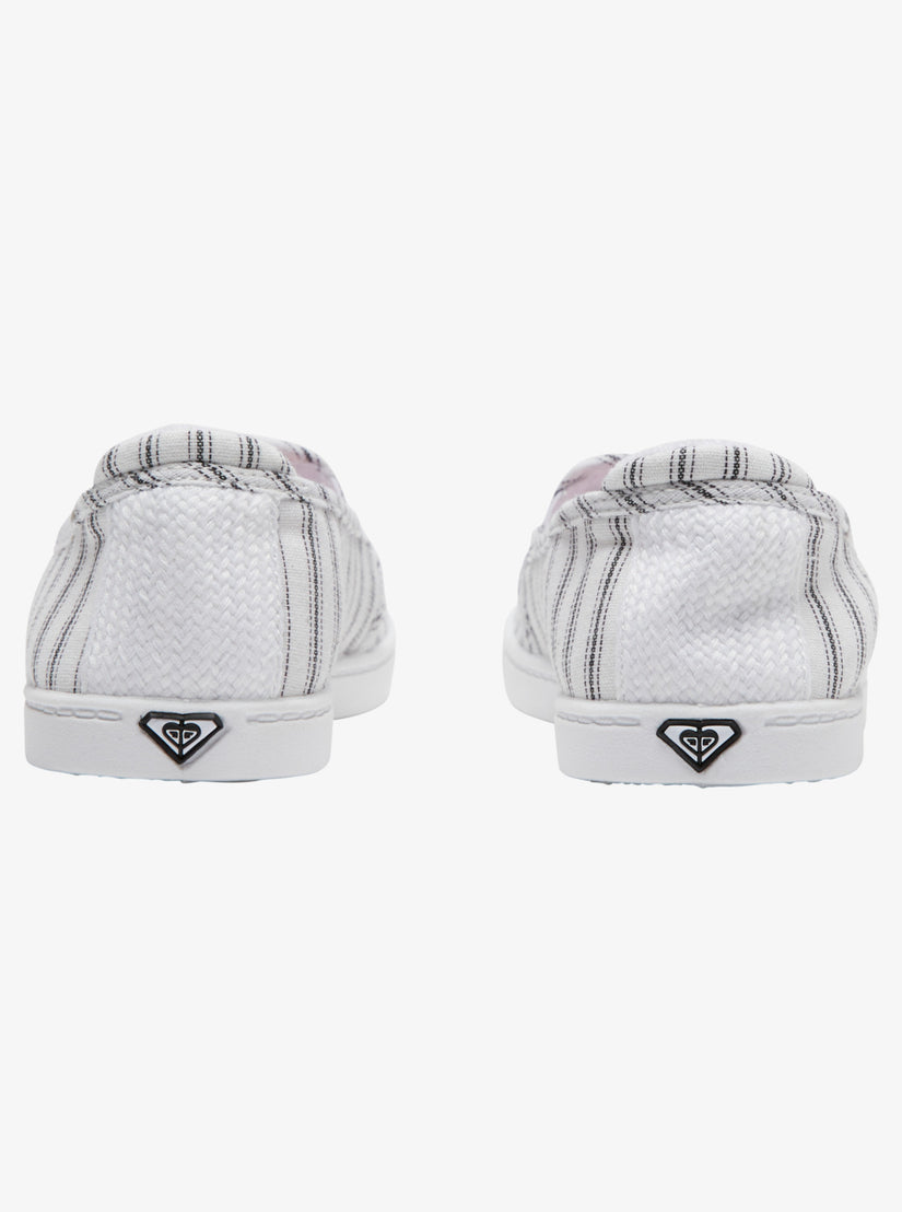 Women Roxy® Minnow Slip On Shoes White / Black | LQFE-40536