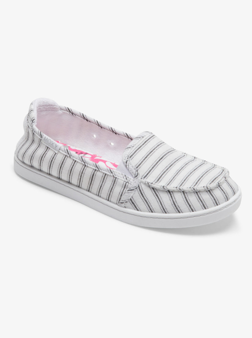 Women Roxy® Minnow Slip On Shoes White / Black | LQFE-40536