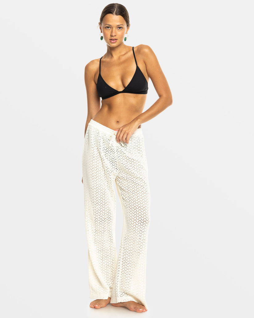 Women Roxy® Mood Moving Crochet Beachy Pants White | LHYN-96324