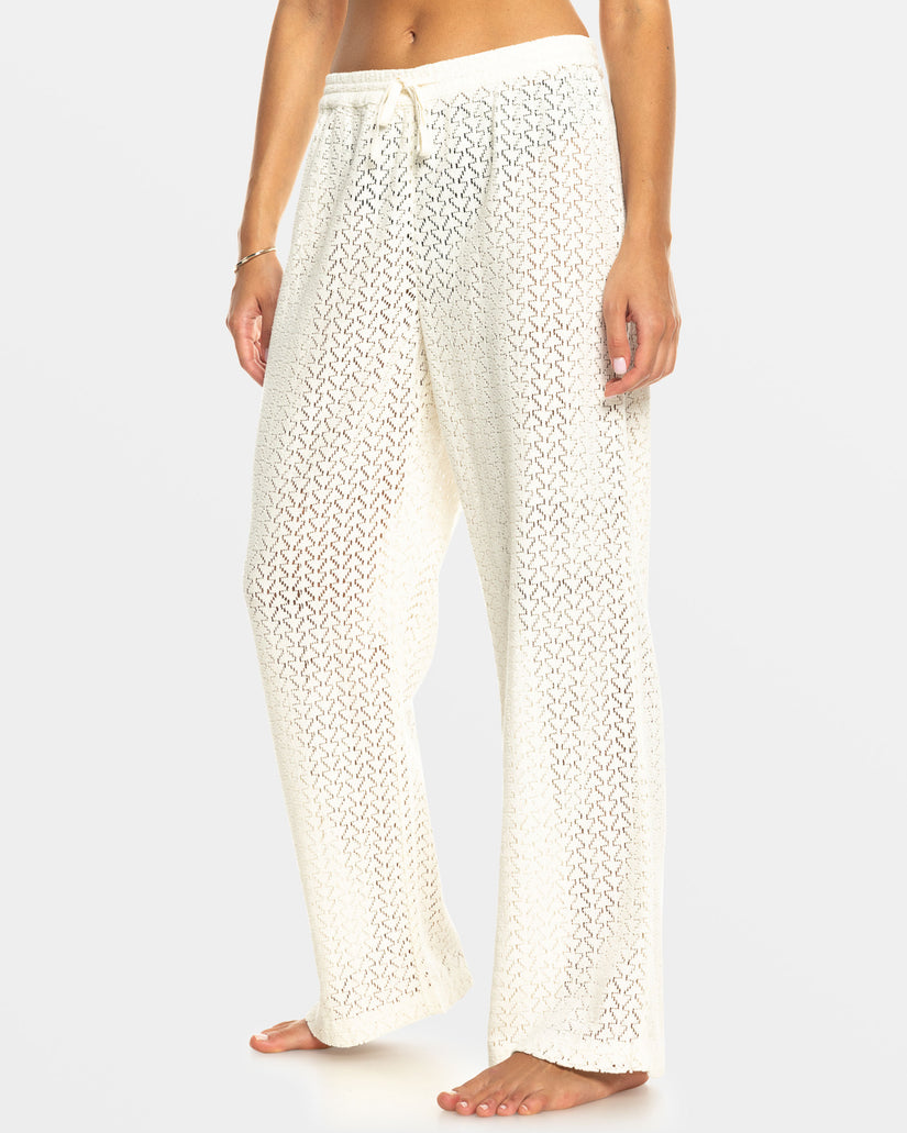 Women Roxy® Mood Moving Crochet Beachy Pants White | LHYN-96324