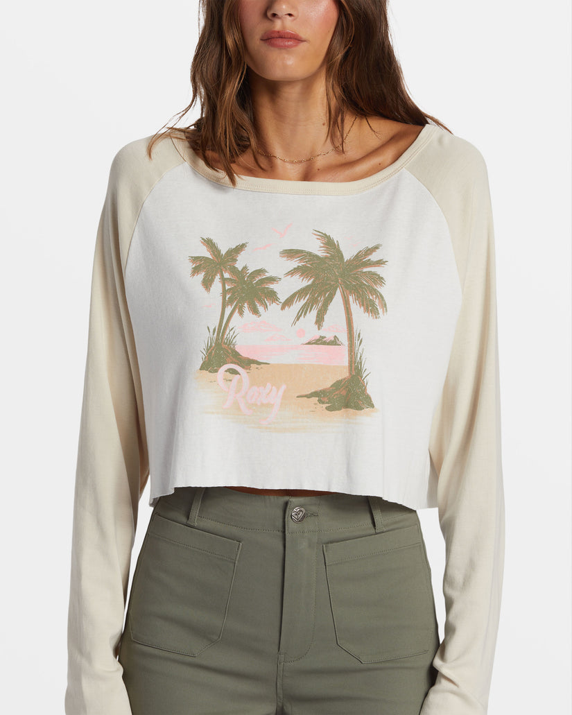 Women Roxy® Moonlight Oasis Long Sleeve T-Shirt White | ZKCY-59128