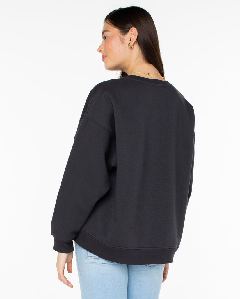 Women Roxy® Morning Hike Sweatshirt Black | NLEK-01752