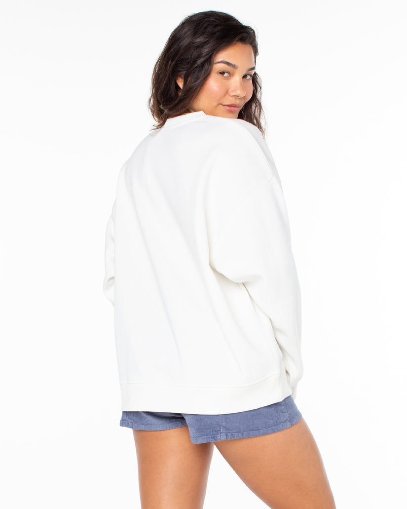 Women Roxy® Morning Hike Sweatshirt White | KUMO-32597