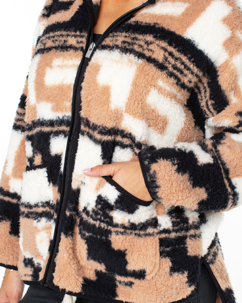 Women Roxy® Morning Mist Zip Up Fleece Brown | BCKV-86412