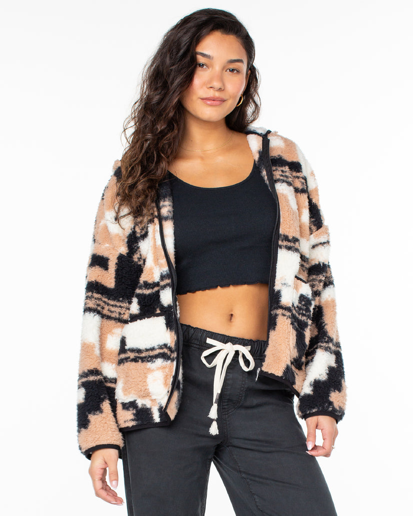 Women Roxy® Morning Mist Zip Up Fleece Brown | BCKV-86412