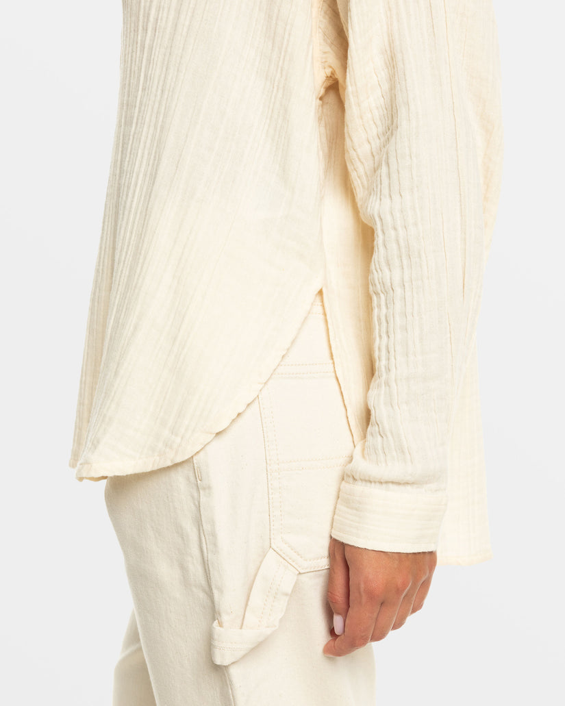 Women Roxy® Morning Time Long Sleeve Shirts White | VMCO-16738