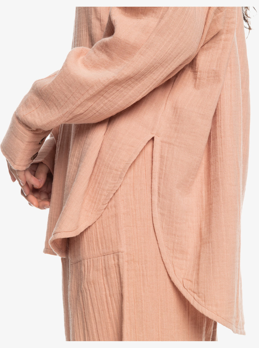 Women Roxy® Morning Time Long Sleeve Shirts Orange | DJAU-90735