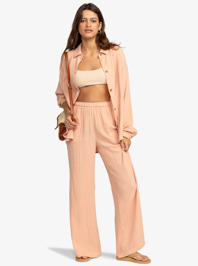 Women Roxy® Morning Time Long Sleeve Shirts Orange | DJAU-90735