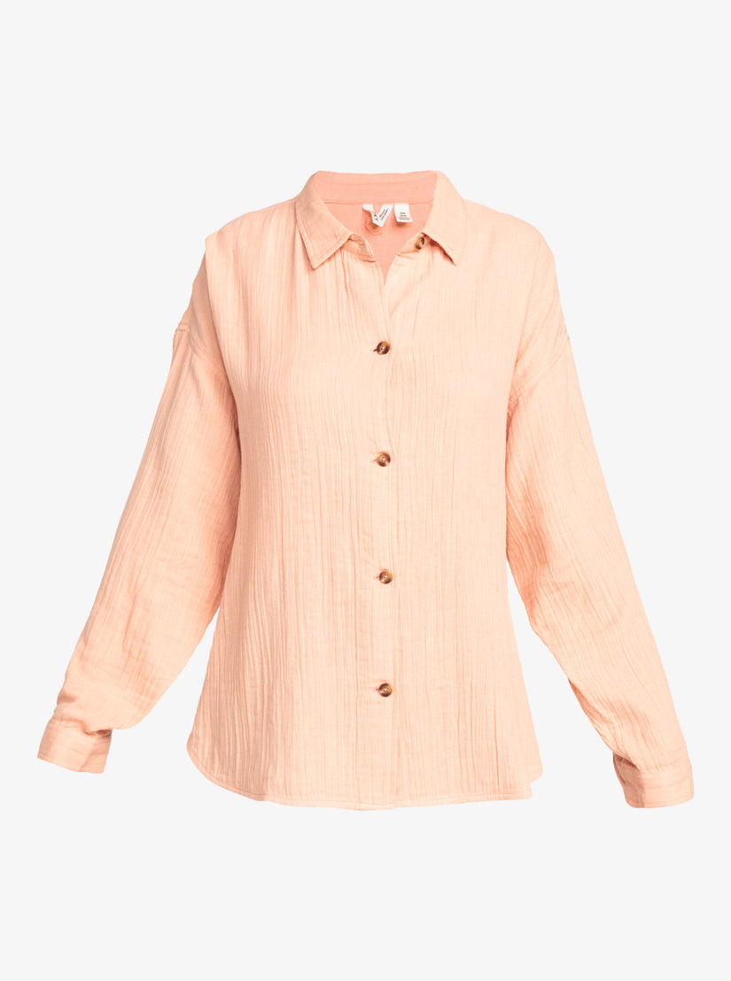 Women Roxy® Morning Time Long Sleeve Shirts Orange | DJAU-90735