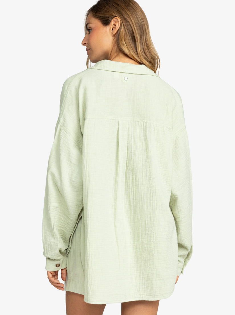 Women Roxy® Morning Time Shirts Green | WUJN-01795