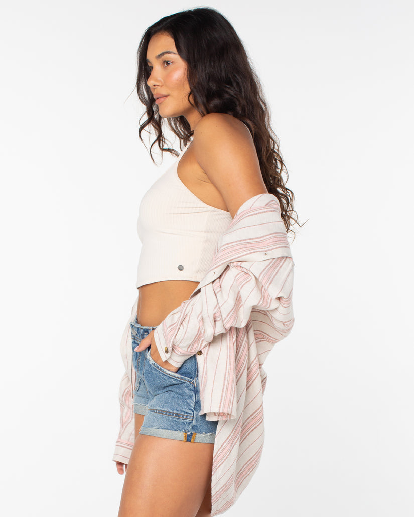 Women Roxy® Morning Time Shirts Pink | VAYR-09721