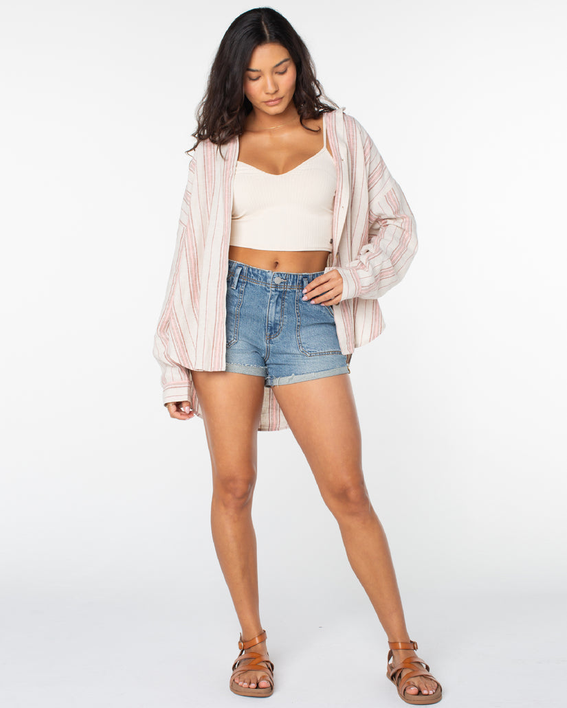 Women Roxy® Morning Time Shirts Pink | VAYR-09721