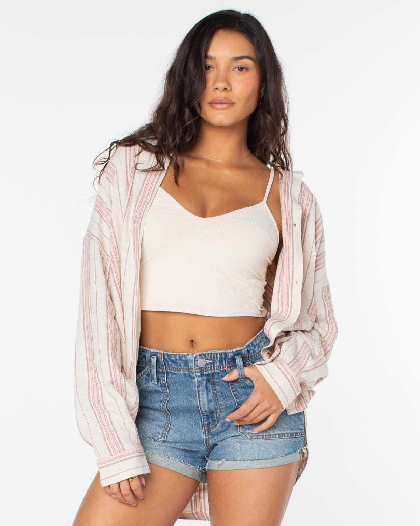 Women Roxy® Morning Time Shirts Pink | VAYR-09721