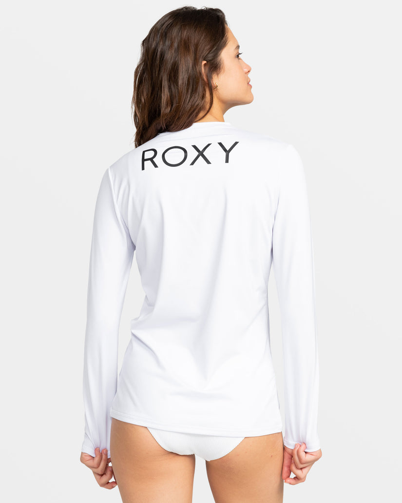 Women Roxy® New Enjoy Waves Long Sleeve Rashguards White | ZGHD-87023