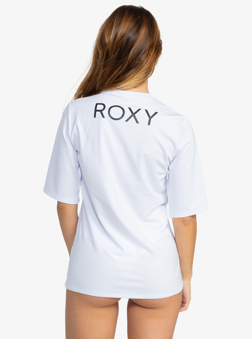 Women Roxy® New Enjoy Waves Short-Sleeve Rashguards White | JZCV-57108