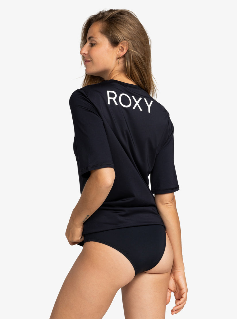 Women Roxy® New Enjoy Waves Short-Sleeve Rashguards Dark Grey | VWRG-69735