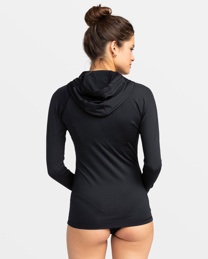 Women Roxy® New Essentials Hooded Long Sleeve Zip-Up Rashguards Dark Grey | LIHE-28450