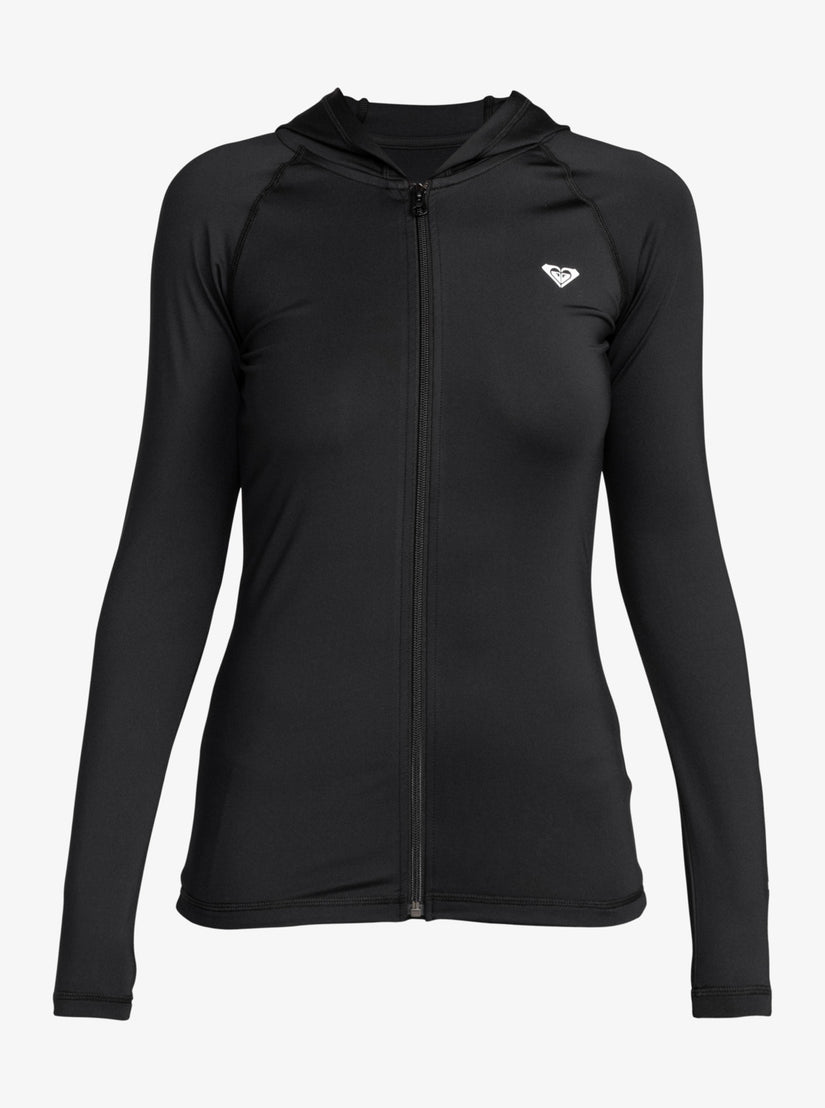 Women Roxy® New Essentials Hooded Long Sleeve Zip-Up Rashguards Dark Grey | LIHE-28450