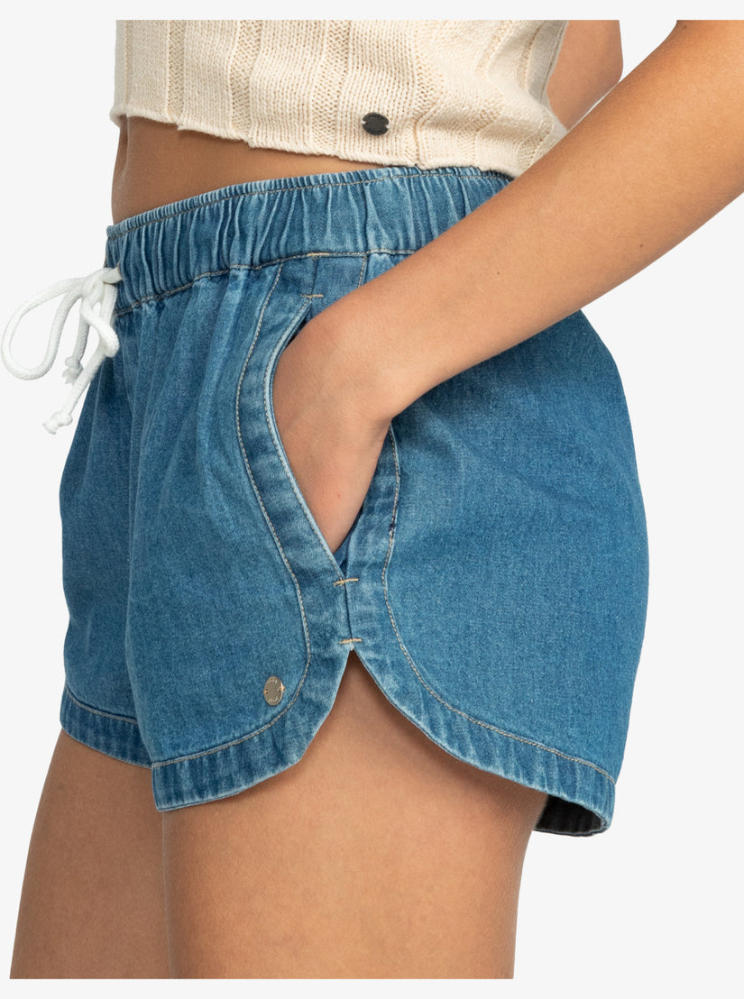 Women Roxy® New Impossible Denim Shorts Blue | BLWX-07564