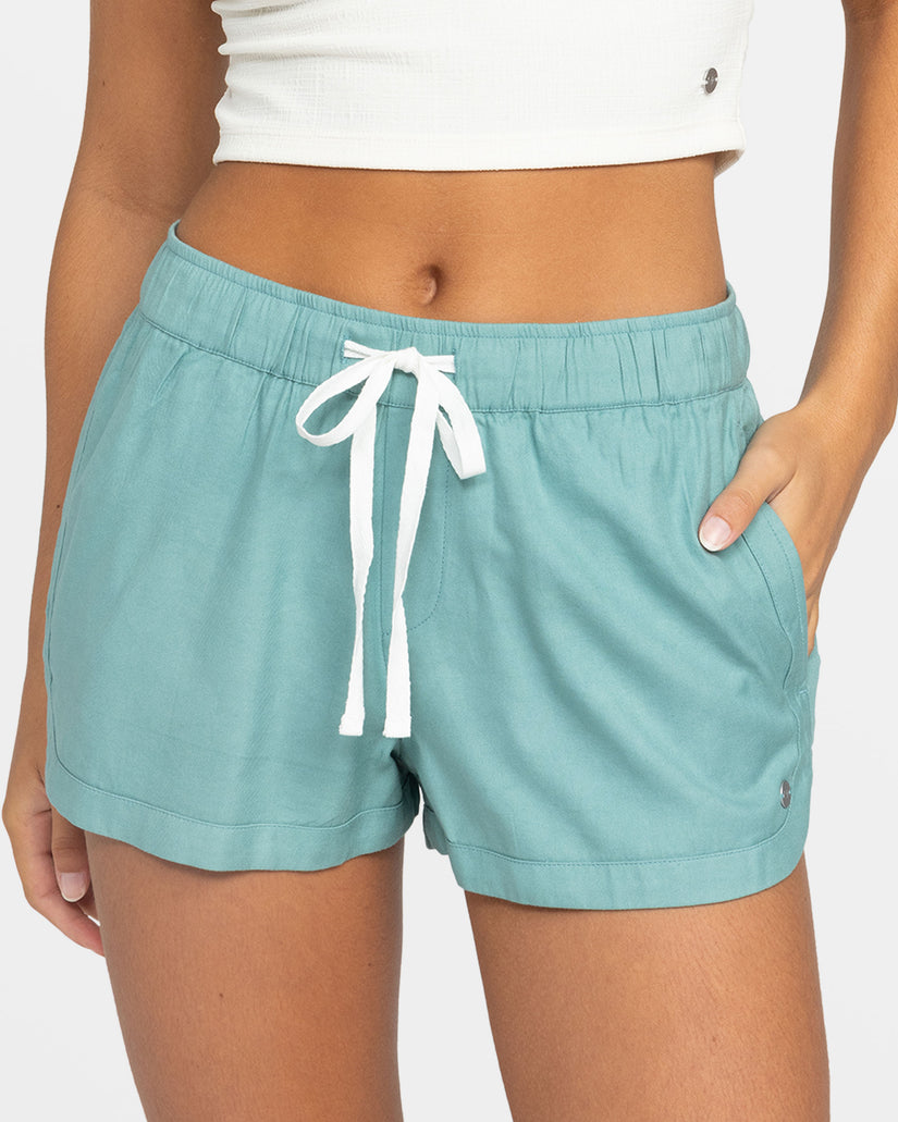Women Roxy® New Impossible Love Elastic Waist Shorts Blue | KMOG-97260