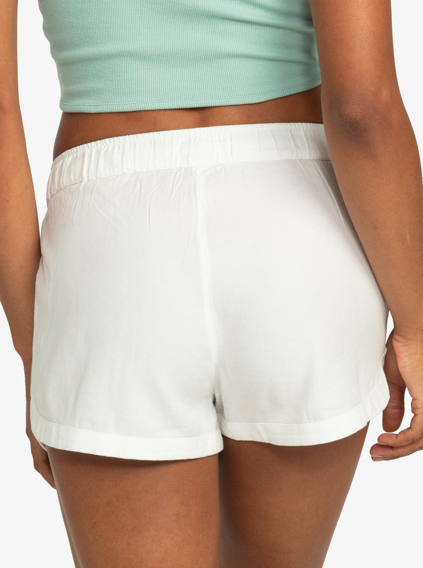 Women Roxy® New Impossible Love Elastic Waist Shorts White | UJCE-13049